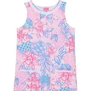 Lilly Pulitzer Girls Knit Shift Dress Pink Isle Snappy Turtle XL (12-14)